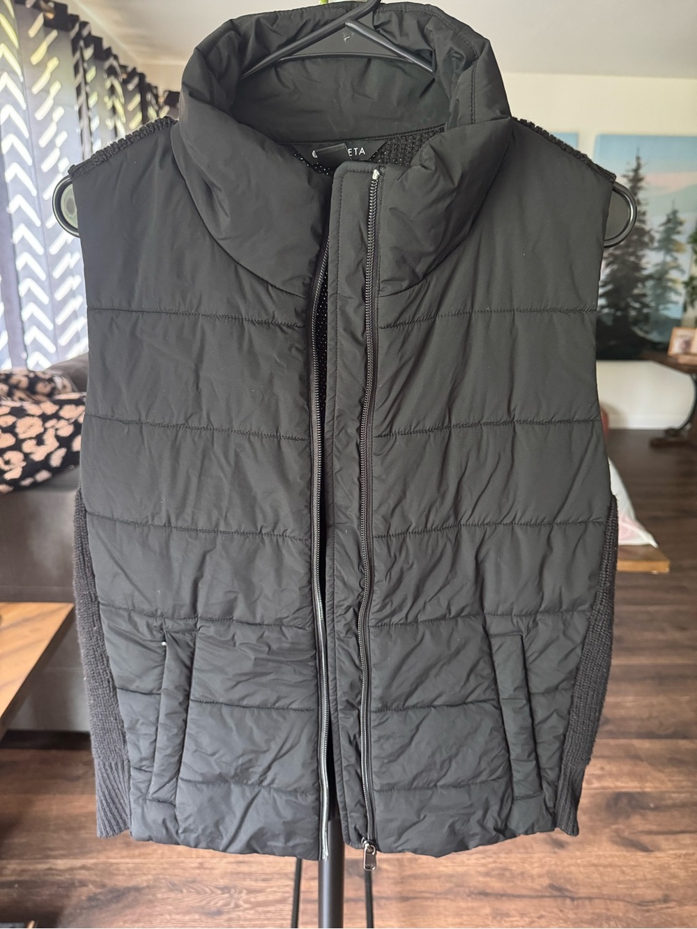 Athleta Black Quilted Puffer Vest